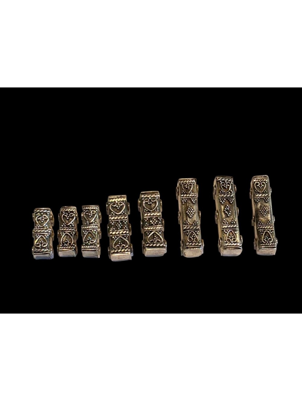 Vintage Bali Sterling Silver Multi Strand 3 Hole Spacer Bars 925 Lot of 8 20.7g